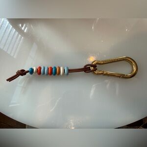 Adina Reyter Colorful Beaded Keychain with Gold Clip